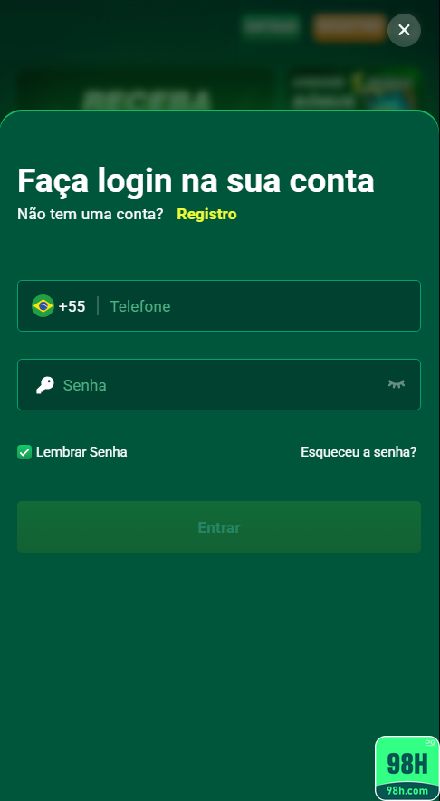 98h.com Cadastro Vantagens